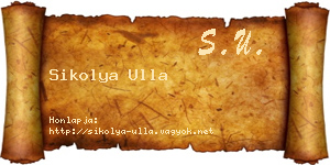 Sikolya Ulla névjegykártya